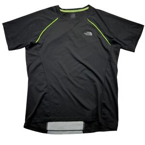 The North Face Flight Series Shirt Mens L FlashDry Running Black Gray Neon